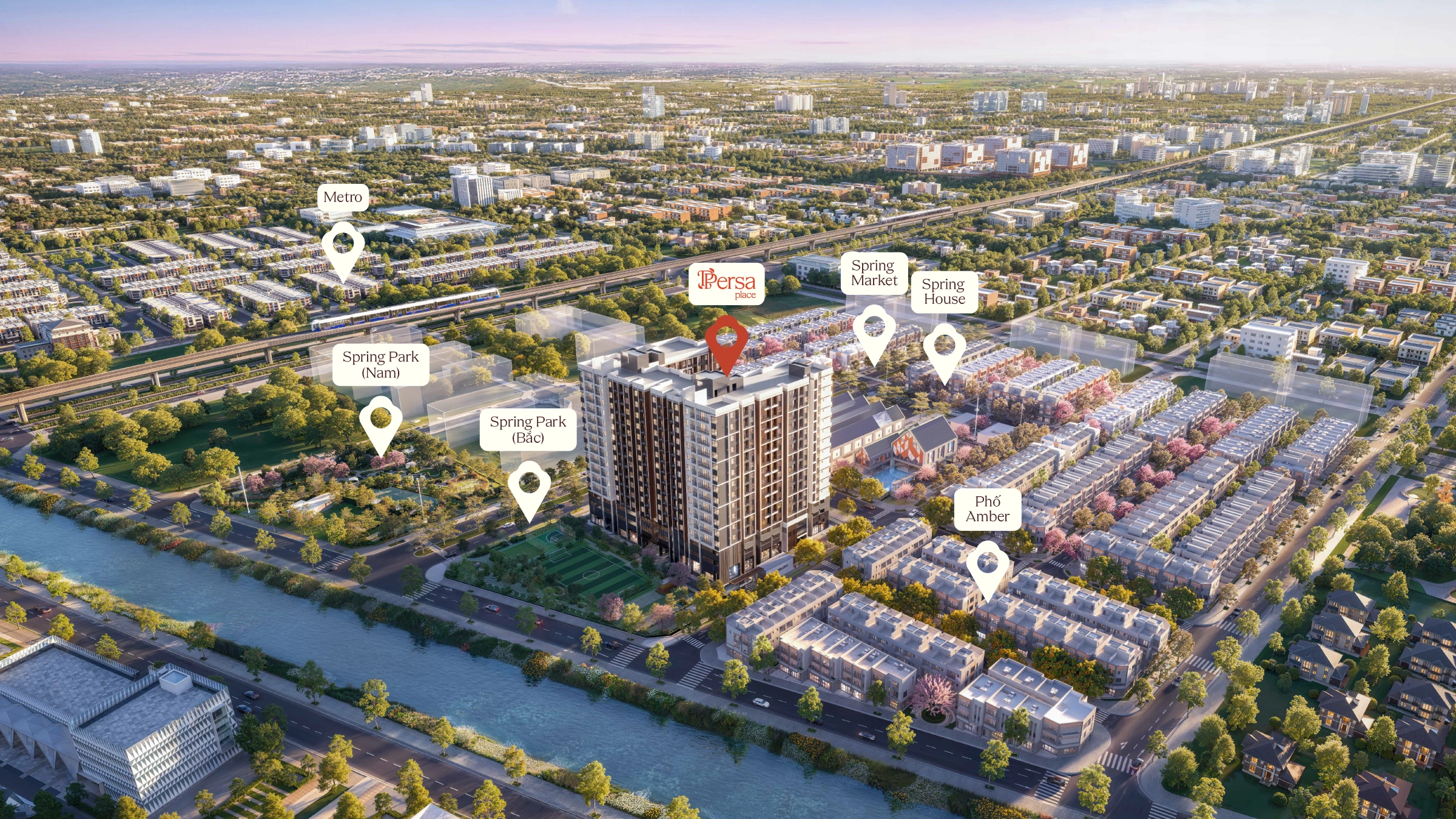 Persa Place là phân khu cao tầng đầu tiên của Springville. Ảnh: Gamuda Land
